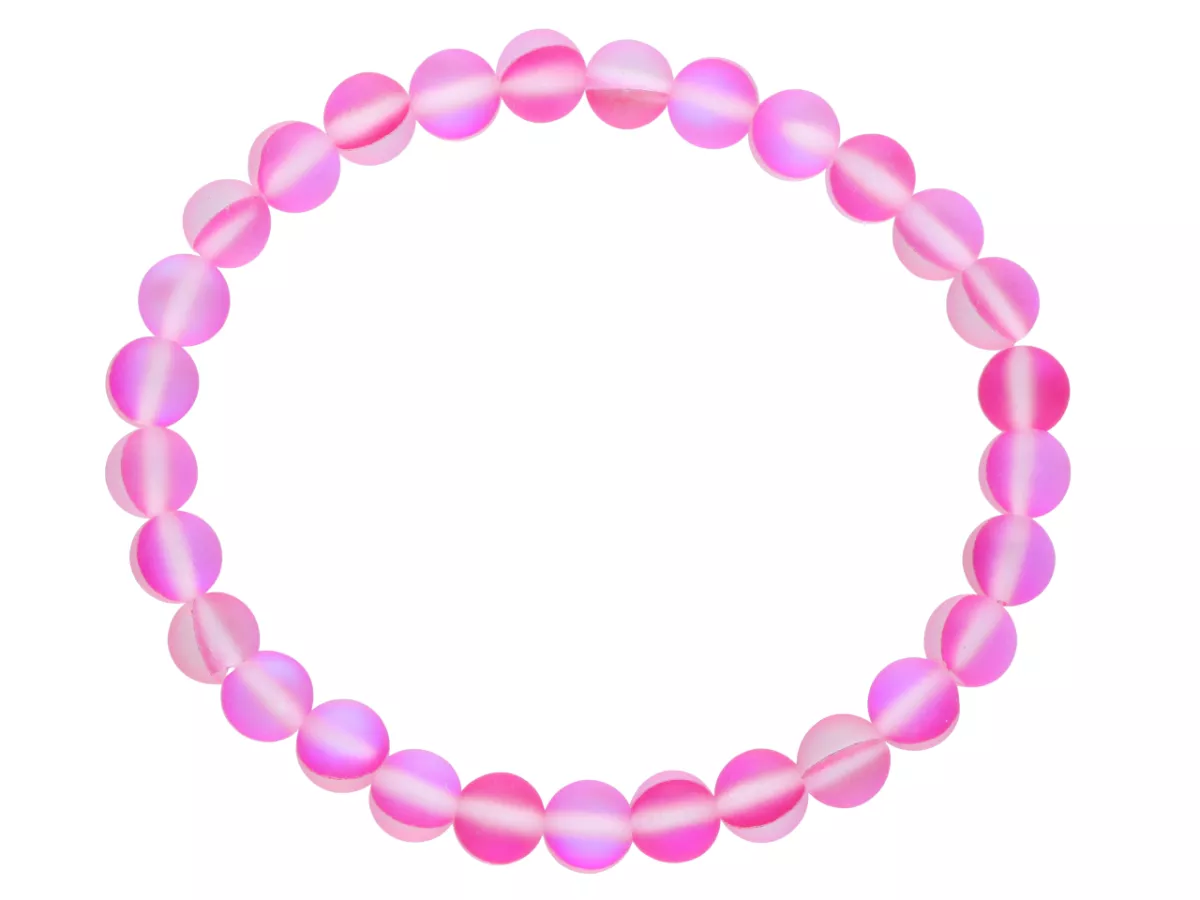 R4N21 BRANSOLETKA CYRKONIA SZKLANA MAT KULE 6,5 mm