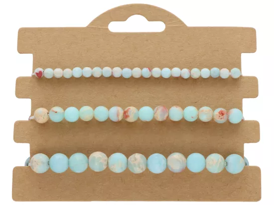 R4U15 ZESTAW BRANSOLETEK JASPIS CESARSKI MATOWY KULE