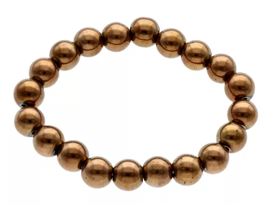 R2F86 BRANSOLETKA HEMATYT KULE 10 mm