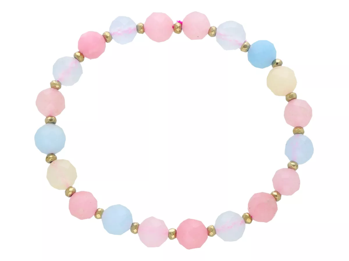 R5B86 BRANSOLETKA JADEIT MORGANITOWY I HEMATYT