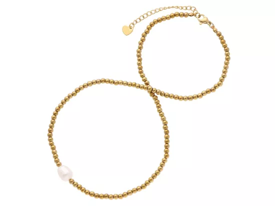 N3N68 NASZYJNIK HEMATYT I PERŁA NATURALNA