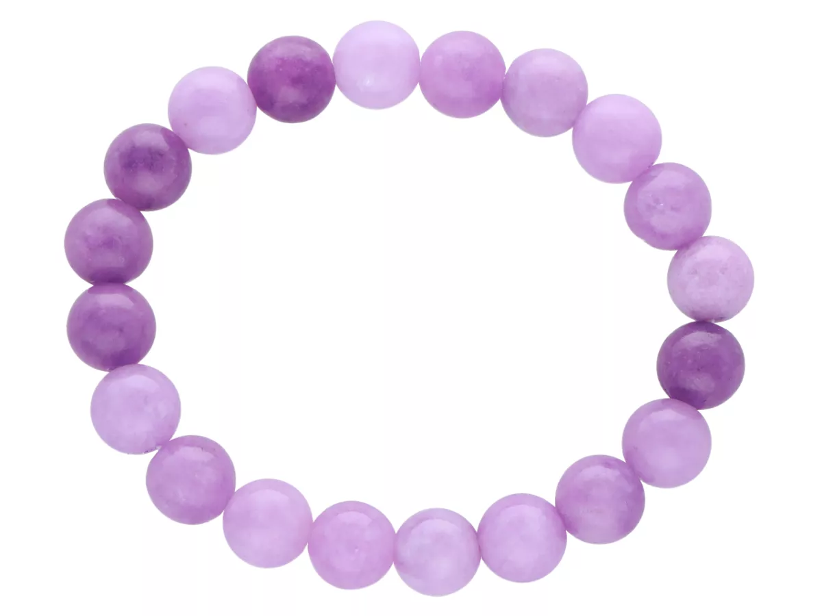 R4S29 BRANSOLETKA JADEIT LILIOWY KULE 10 mm