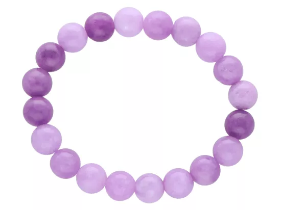 R4S29 BRANSOLETKA JADEIT LILIOWY KULE 10 mm