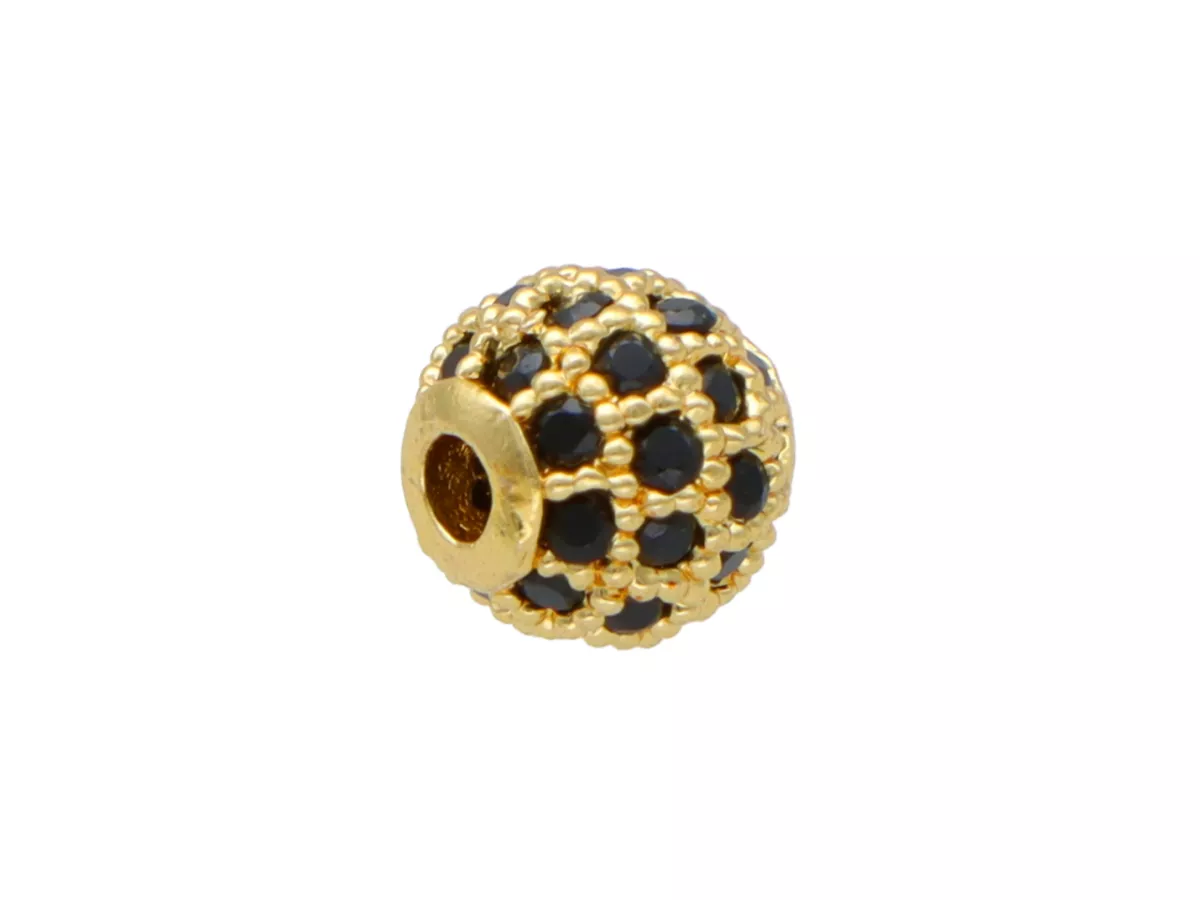 P5L37 PRZEKŁADKA OZDOBNA Z MIEDZI Z CYRKONIAMI - 1 SZTUKA