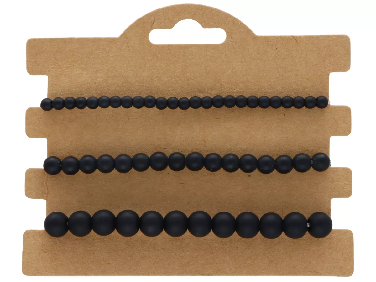 R4T62 ZESTAW BRANSOLETEK ONYKS MATOWY KULE