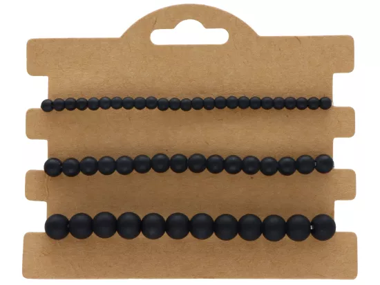 R4T62 ZESTAW BRANSOLETEK ONYKS MATOWY KULE