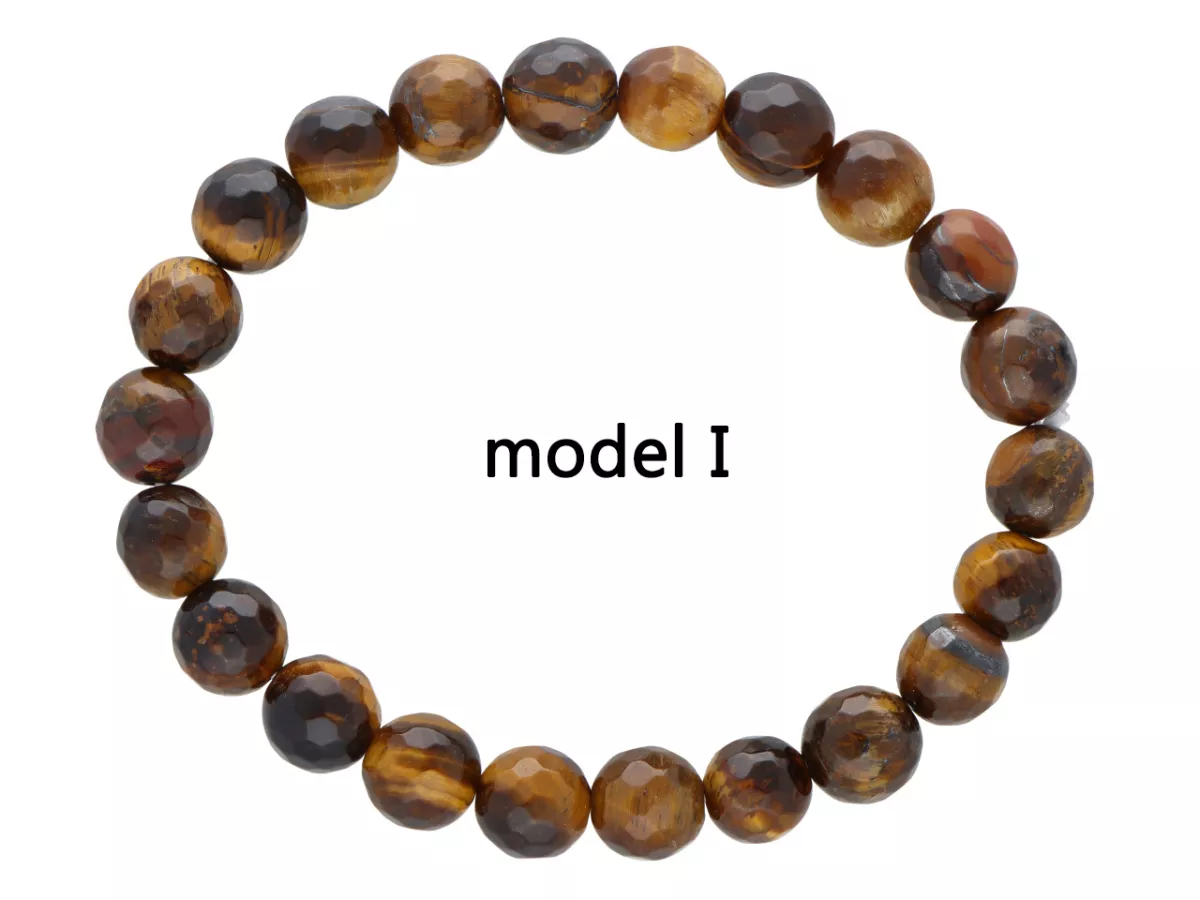 R4D90 BRANSOLETKA TYGRYSIE OKO KULE FASETOWANE 8 mm