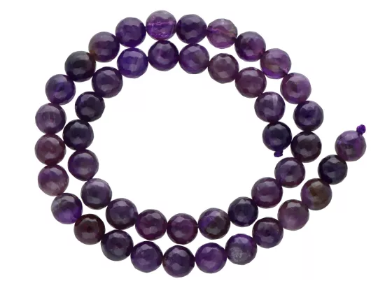 K6J06 AMETYST KULE FASETOWANE 8 mm - 1 SZNUR