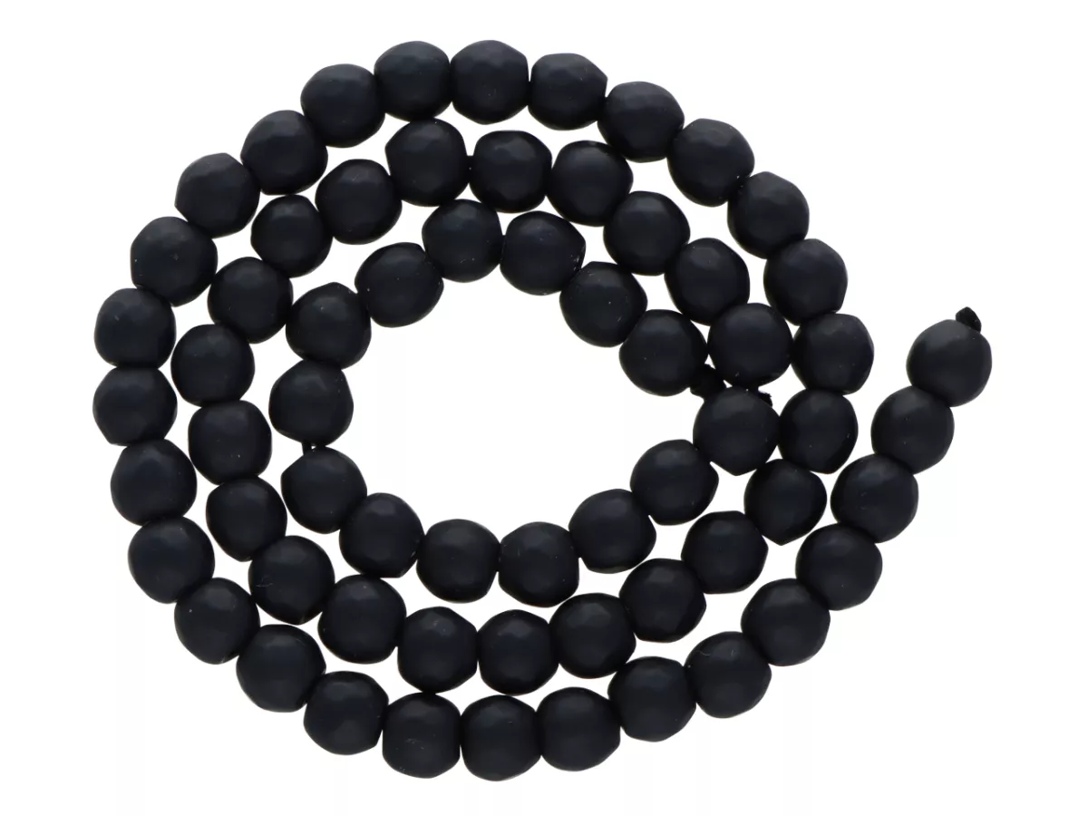 K6Y58 ONYKS MATOWY KULE FASETOWANE 6 mm - 1 SZNUR