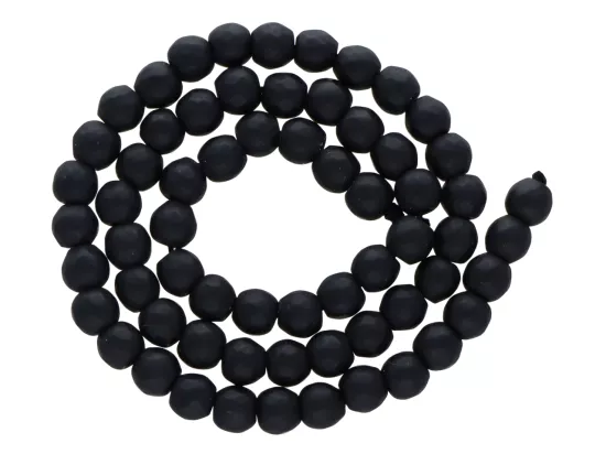 K6Y58 ONYKS MATOWY KULE FASETOWANE 6 mm - 1 SZNUR