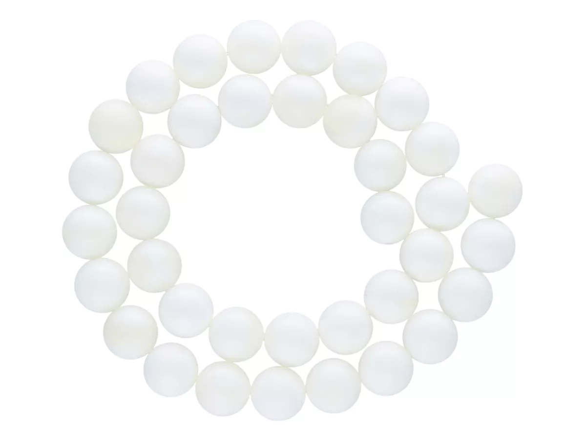 K5Z15 AGAT BIAŁY CRYSTAL KULE 10,5 mm - 1 SZNUR