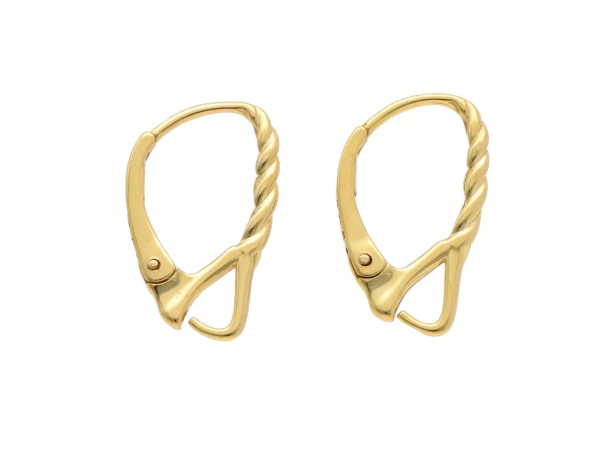 P3L04 BIGLE ANGIELSKIE SREBRO 925 POZŁACANE - 1 PARA