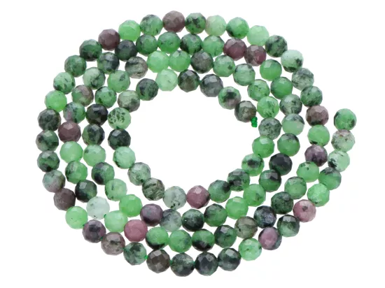 K7D99 ZOISYT Z RUBINEM KULE FASETOWANE 3 mm - 1 SZNUR