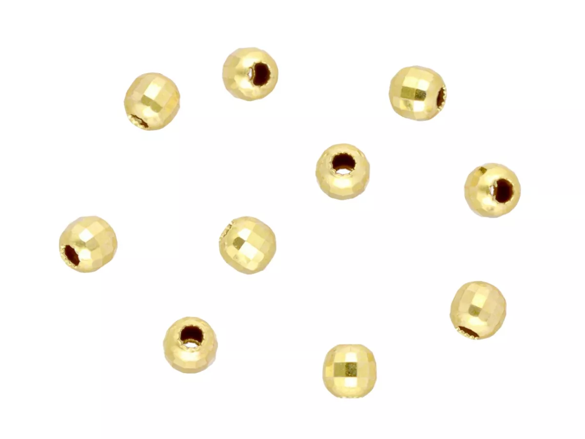 P3K30 KULKI OZDOBNE DISCO 3 mm SREBRO 925 POZŁACANE - 10 SZTUK