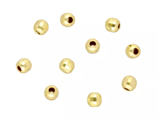 P3K30 KULKI OZDOBNE DISCO 3 mm SREBRO 925 POZŁACANE - 10 SZTUK