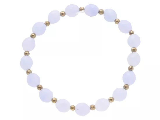 R4U51 BRANSOLETKA AKWAMARYN OWAL FASETOWANY 7/8 mm