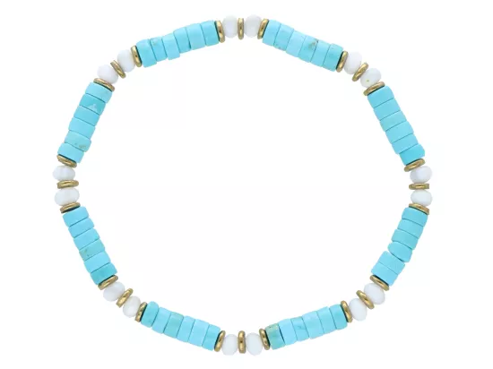 R5A35 BRANSOLETKA TURKUS MASA PERŁOWA I HEMATYT