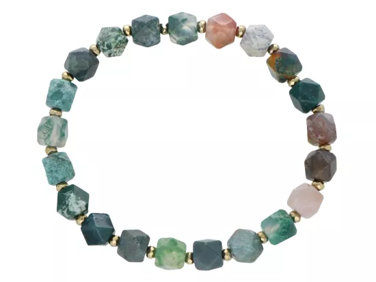 R5E44 BRANSOLETKA AGAT INDYJSKI I HEMATYT