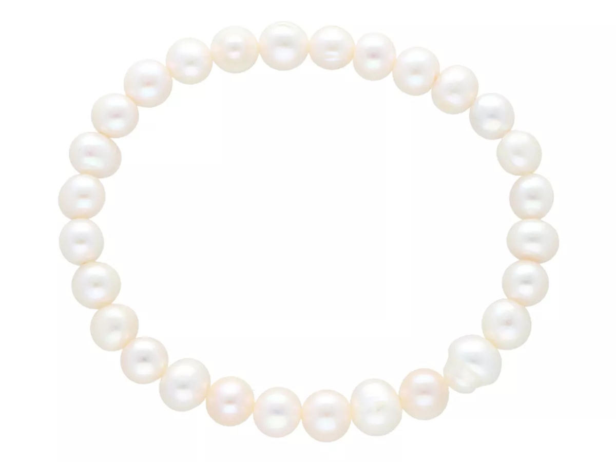 R2R57 BRANSOLETKA PERŁY NATURALNE NA GUMCE