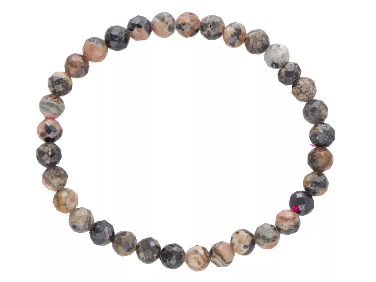 R4I78 BRANSOLETKA RODONIT KULE FASETOWANE 6 mm