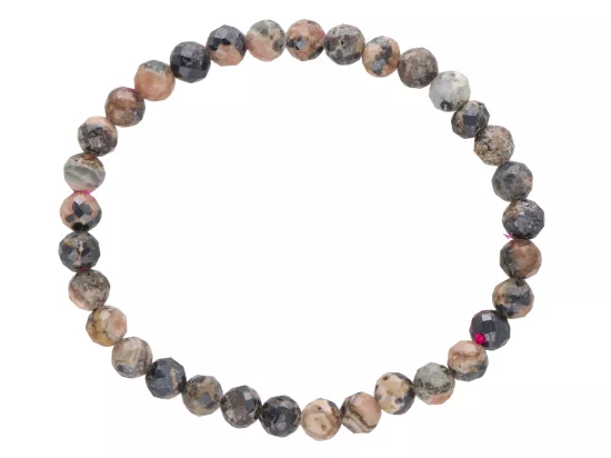 R4I78 BRANSOLETKA RODONIT KULE FASETOWANE 6 mm