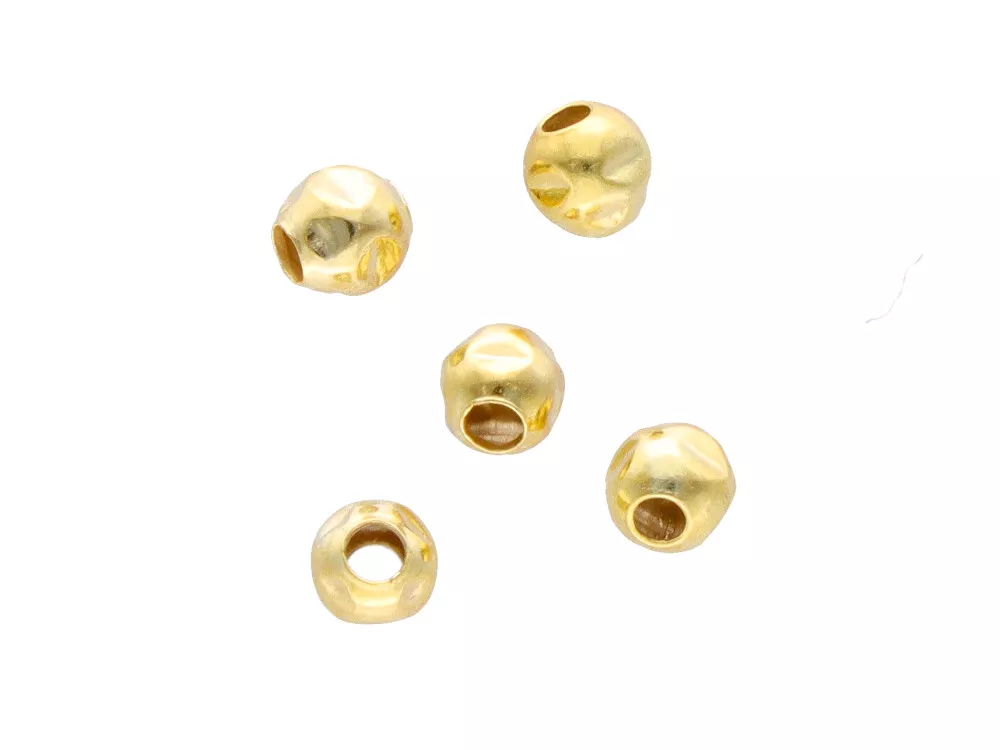P3J55 KULKI OZDOBNE 3 mm SREBRO 925 POZŁACANE - 5 SZTUK