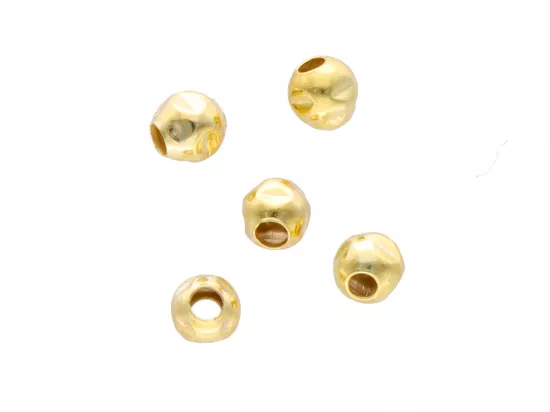 P3J55 KULKI OZDOBNE 3 mm SREBRO 925 POZŁACANE - 5 SZTUK