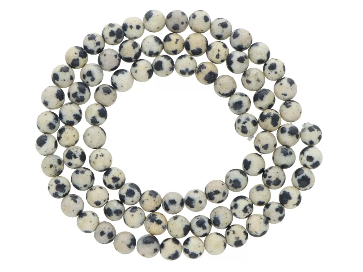 K7O50 JASPIS DALMATYŃSKI MATOWY KULE 5 mm - 1 SZNUR