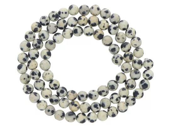 K7O50 JASPIS DALMATYŃSKI MATOWY KULE 5 mm - 1 SZNUR