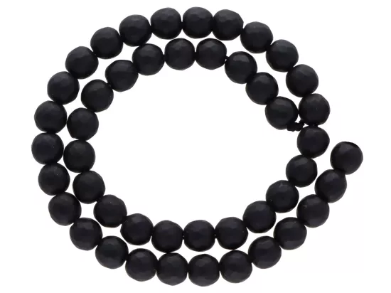 K7P36 ONYKS MATOWY KULE FASETOWANE 8 mm - 1 SZNUR