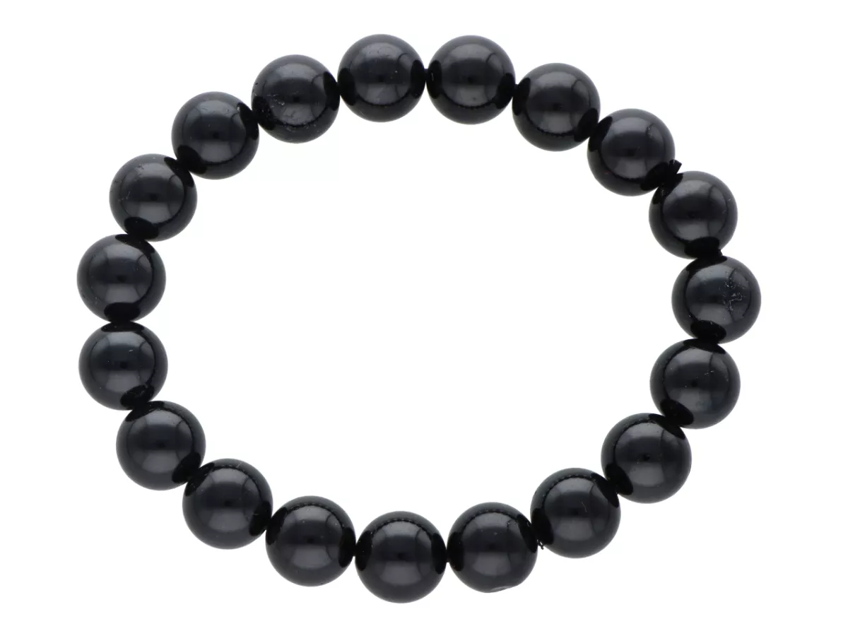 R3P80 BRANSOLETKA TURMALIN CZARNY KULE 10 mm