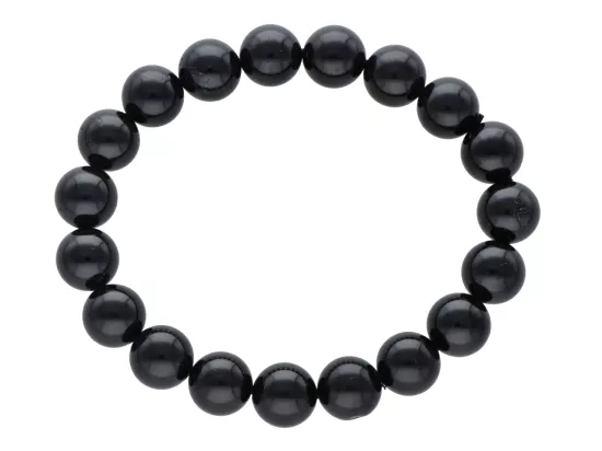 R3P80 BRANSOLETKA TURMALIN CZARNY KULE 10 mm