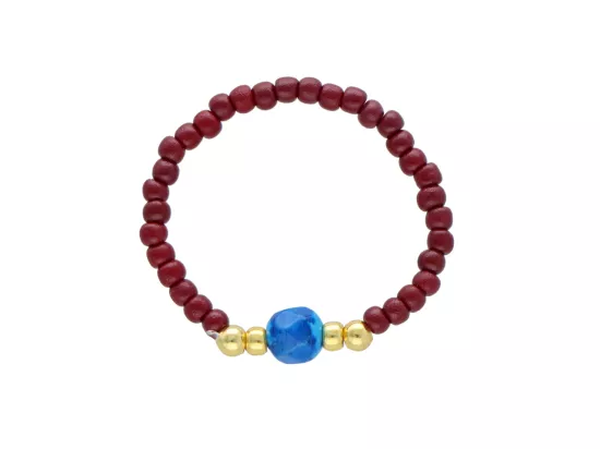 R5A88 PIERŚCIONEK AGAT I KORALIKI TOHO