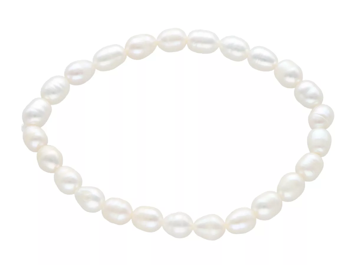 R4B44 BRANSOLETKA PERŁY NATURALNE NA GUMCE