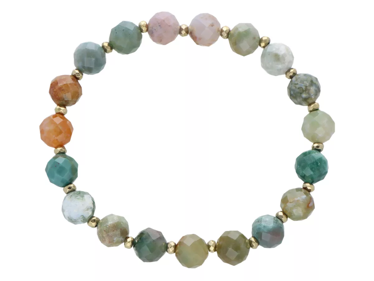 R5B88 BRANSOLETKA AGAT INDYJSKI I HEMATYT