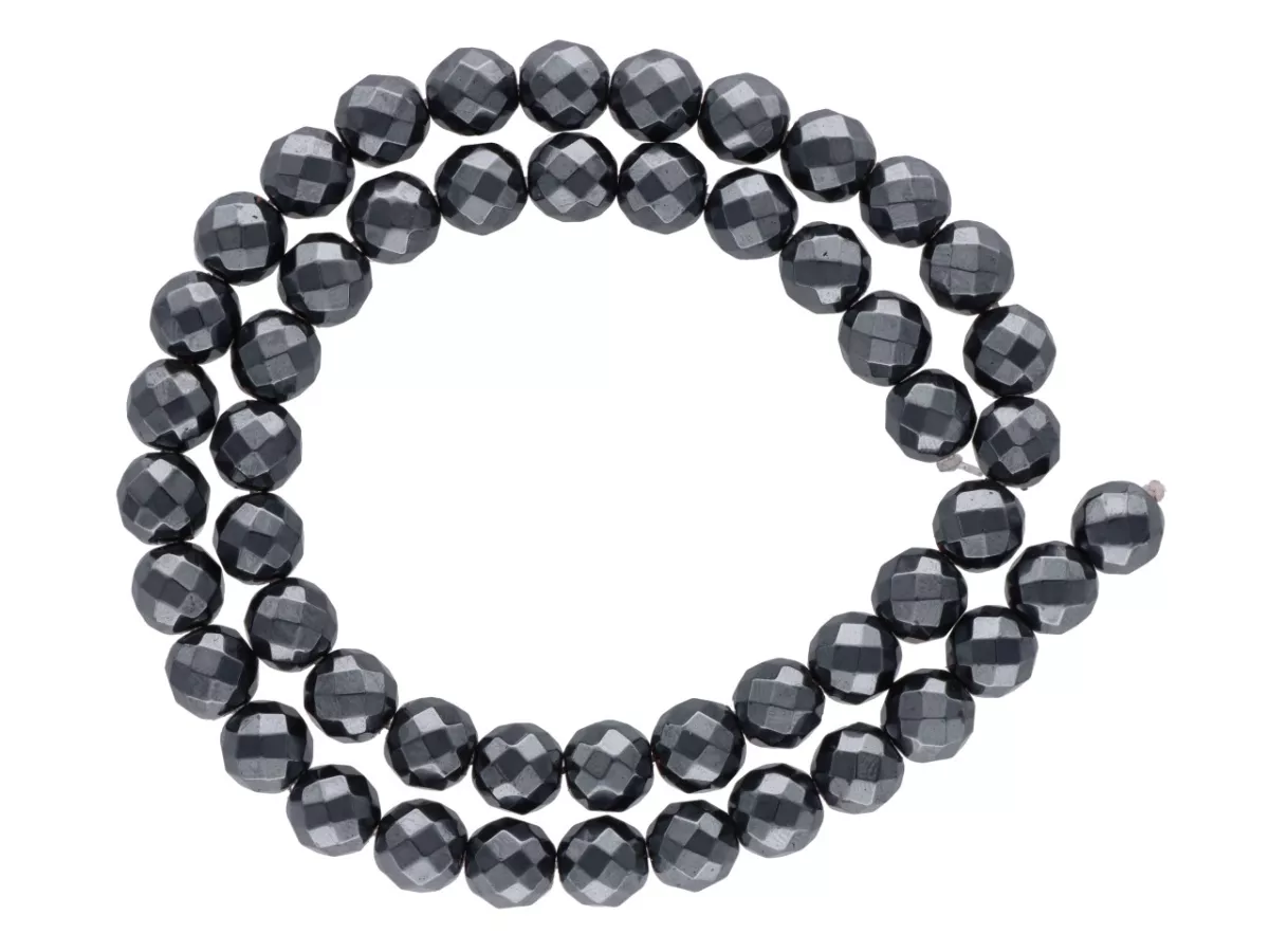 K5N56H HEMATYT KULE FASETOWANE 8 mm - 5 SZNURÓW - ZESTAW