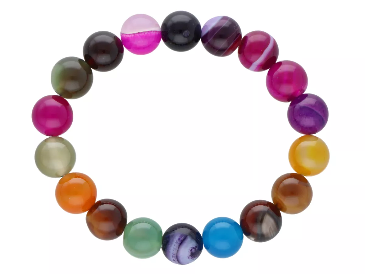 R1T85 BRANSOLETKA AGAT MIX KULE 10,5 mm