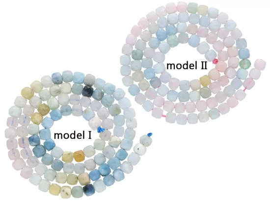 K7H66 AKWAMARYN KOSTKI FASETOWANE 4/4 mm - 1 SZNUR