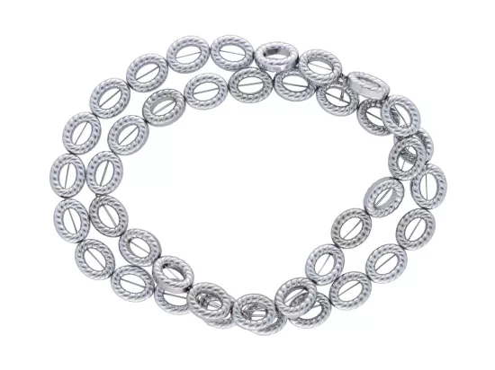 K7J55H HEMATYT OWALE 8/10 mm - 5 SZNURÓW - ZESTAW