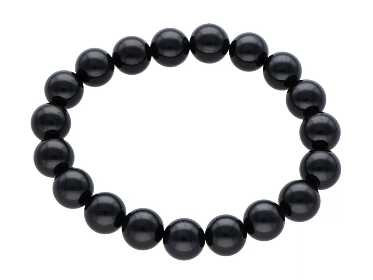 R3T98 BRANSOLETKA TURMALIN CZARNY KULE 10,5 mm