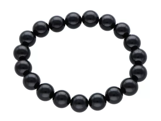 R3T98 BRANSOLETKA TURMALIN CZARNY KULE 10,5 mm
