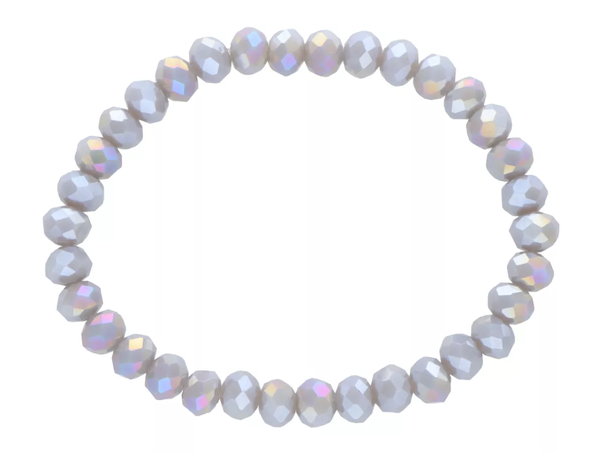 R4D12 BRANSOLETKA KRYSZTAŁKI 6 mm NA GUMCE