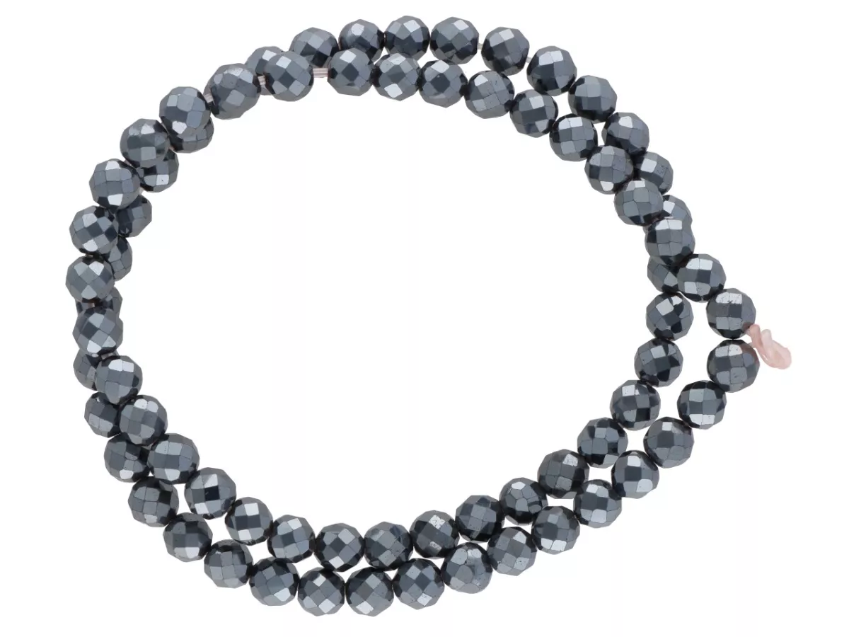 K5N55 HEMATYT KULE FASETOWANE 6 mm - 1 SZNUR