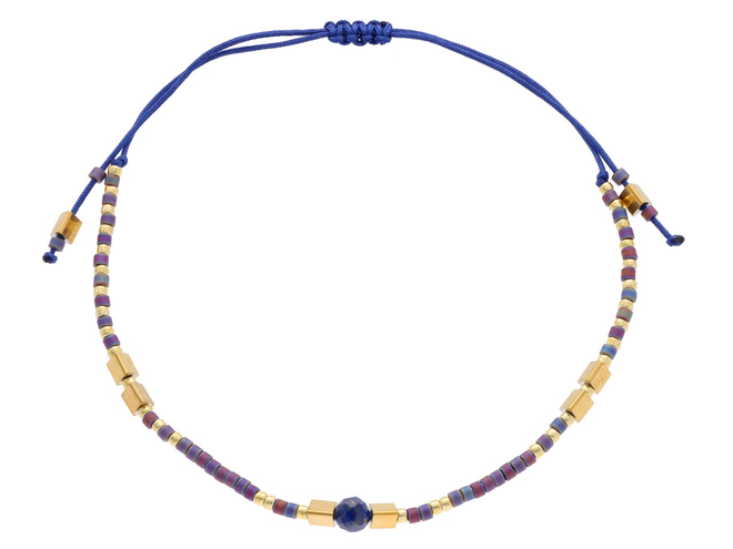 R4S87 BRANSOLETKA SHAMBALLA KRYSZTAŁKI HEMATYT LAPIS LAZULI