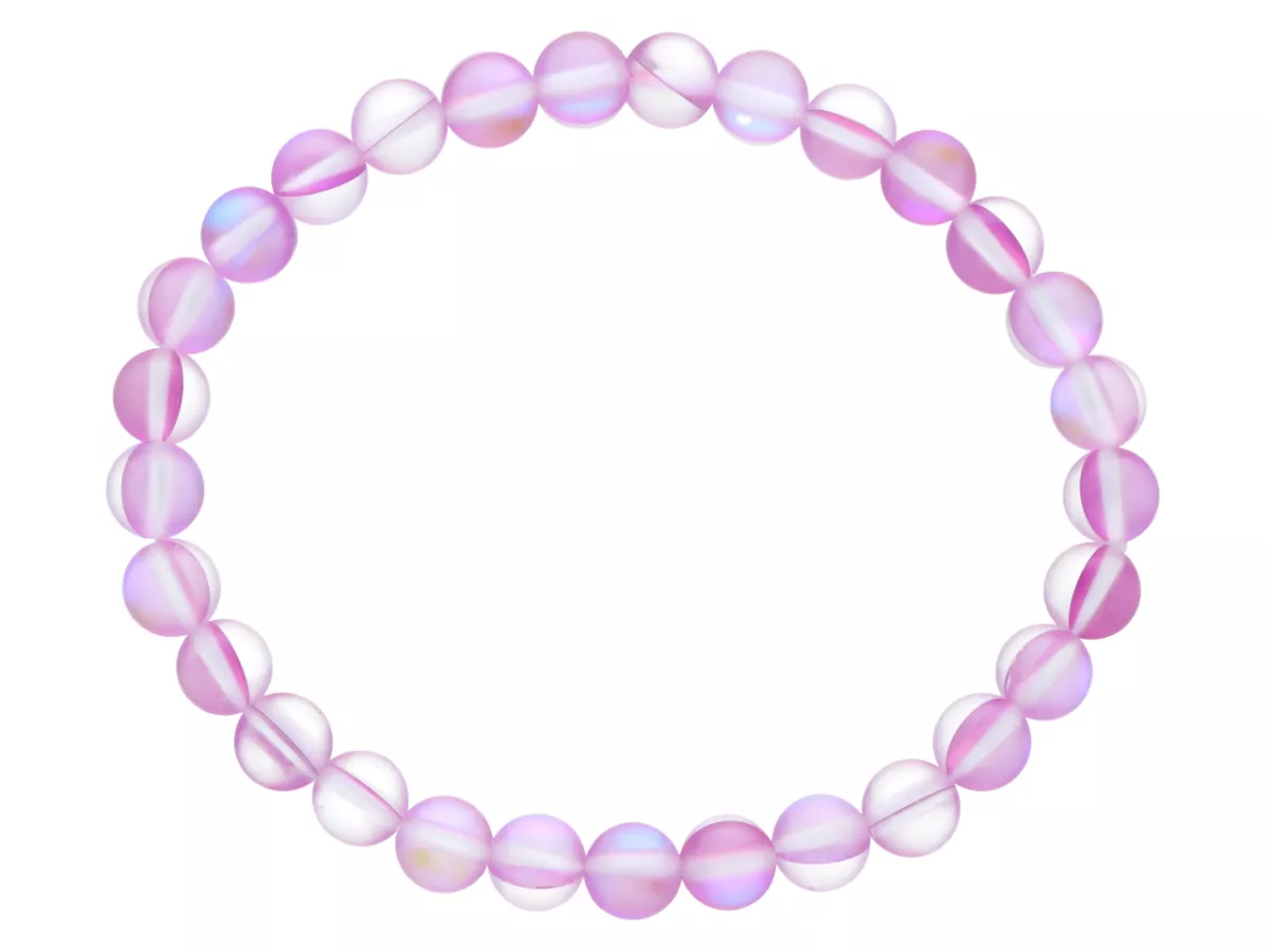 R4N41 BRANSOLETKA CYRKONIA SZKLANA MAT KULE 6,5 mm