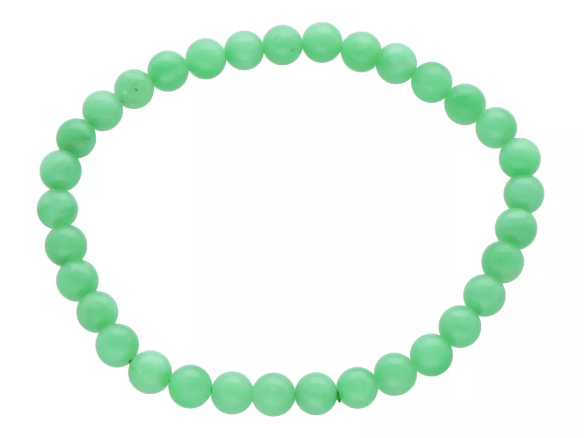 R4E48 BRANSOLETKA AFRYKAŃSKI ZIELONY JADEIT KULE 6,5 mm