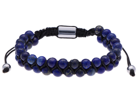 R4T37 BRANSOLETKA SHAMBALLA LAPIS LAZULI I STAL CHIRURGICZNA