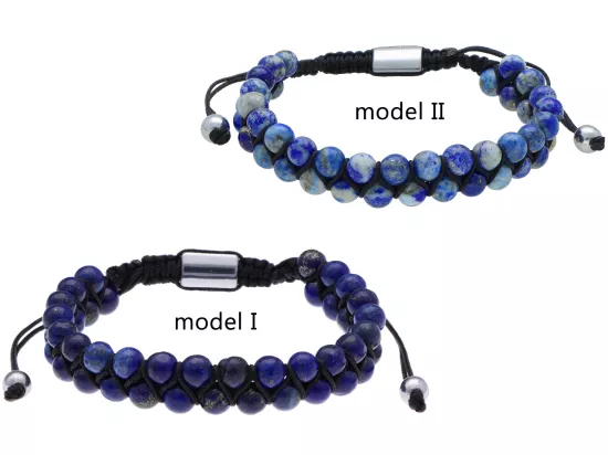 R4T37 BRANSOLETKA SHAMBALLA LAPIS LAZULI I STAL CHIRURGICZNA