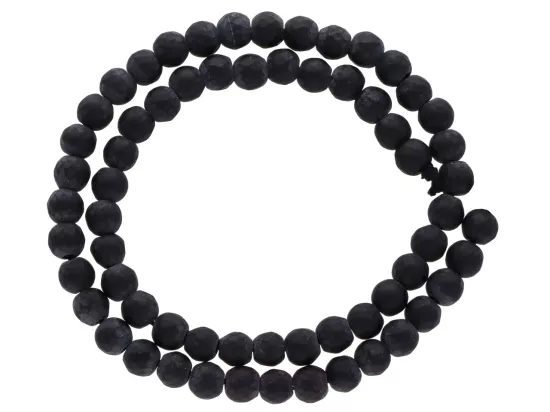 K7P37 ONYKS MATOWY KULE FASETOWANE 6 mm - 1 SZNUR