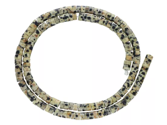 K7L77 JASPIS DALMATYŃSKI WALEC 4 mm - 1 SZNUR